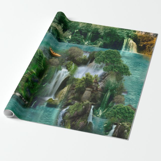Helgdag vid Magic Fantasy Sjö Presentpapper (Utrullad)