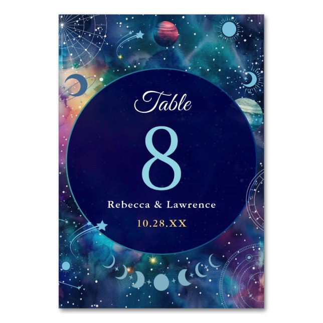 helgdag vid midnatt måne bröllop bordsnummer (Framsidan)