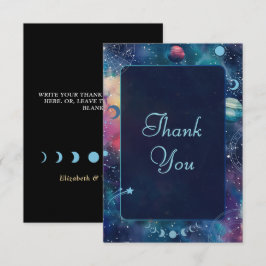 helgdag vid midnatt måne bröllop tack kort