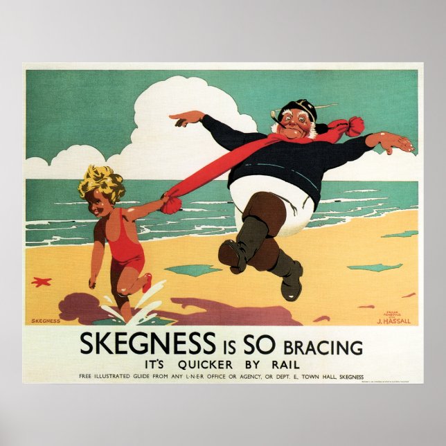 HELGDAG vid SKEGNESS c. 1908 Poster (Framsidan)