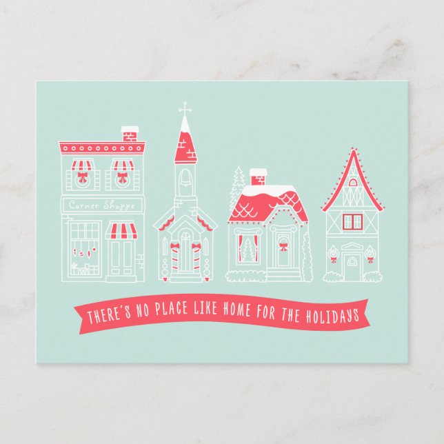 Helgdag Village Illustration julvykort Helg Vykort (Framsida)