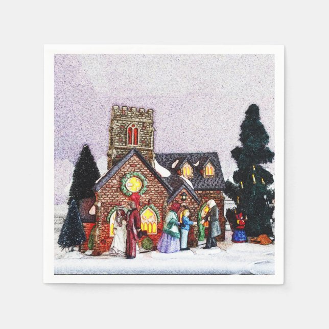 Helgdag Village Scene Pappersservett (Framsidan)