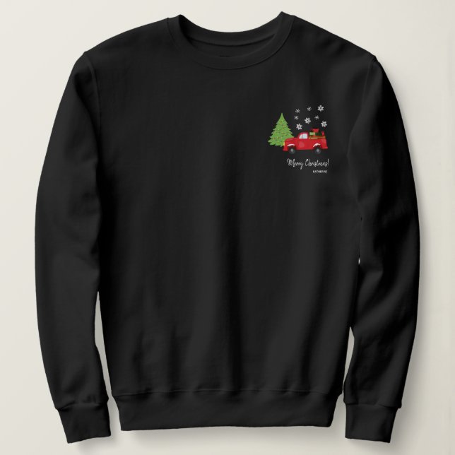 Helgdag Vintage Lastbil God jul T Shirt (Design framsida)
