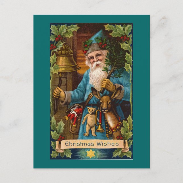 Helgdag Vintage Önskemål i julafton Helg Vykort (Framsida)