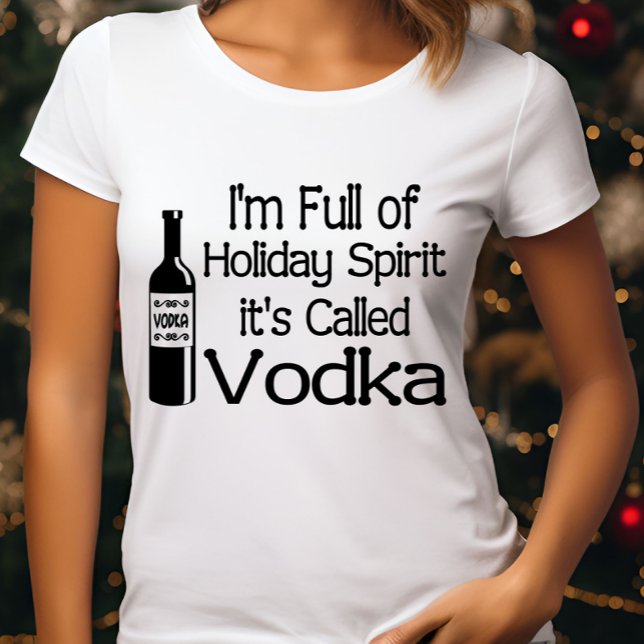 Helgdag Vodka Spirit-Fullt, fin jul Tee Shirt (Skapare uppladdad)