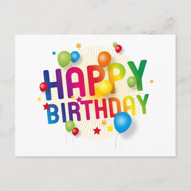 Helgdag-vykort för Grattis på födelsedagen-bubblor Helg Vykort (Framsida)