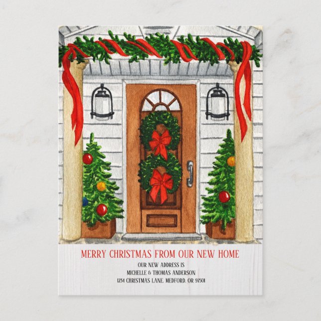 Helgdag vykort för Ny adress Flytta (Framsida)