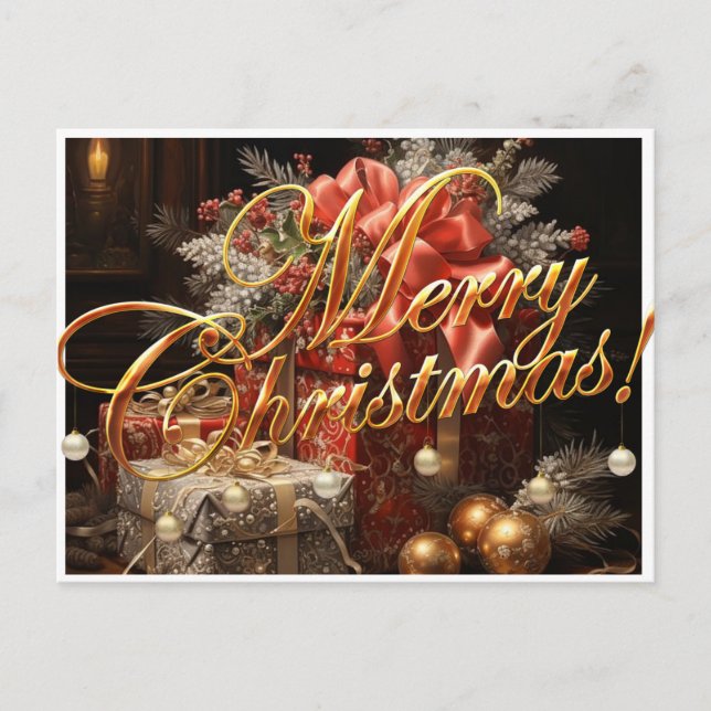 Helgdag vykort God jul (Framsida)