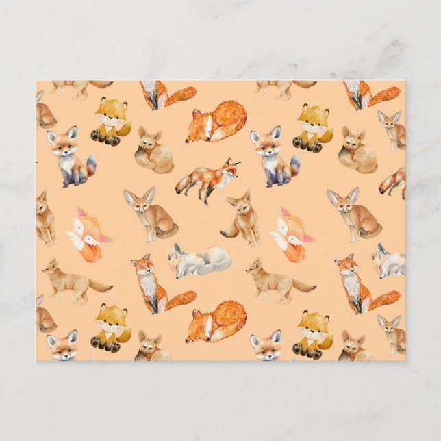 Helgdag vykort - Mönster i rävar (Framsida)