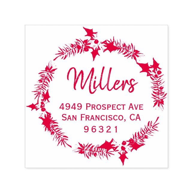 Helgdag Wandefamiljens Namn Returadress Självfärgande Stämpel (Design)