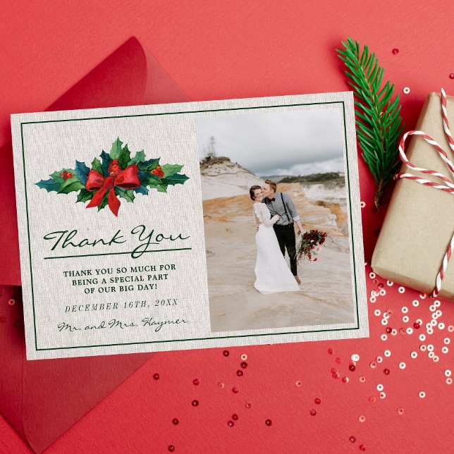 Helgdag Wandemeny Poinsettia jul Bröllop Tack Kort (Skapare uppladdad)