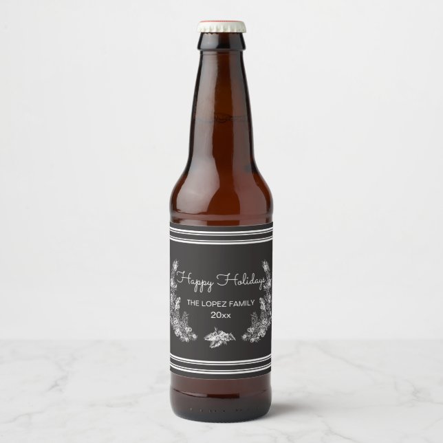 Helgdag White Gräs Ölflaska Etikett (Framsida)