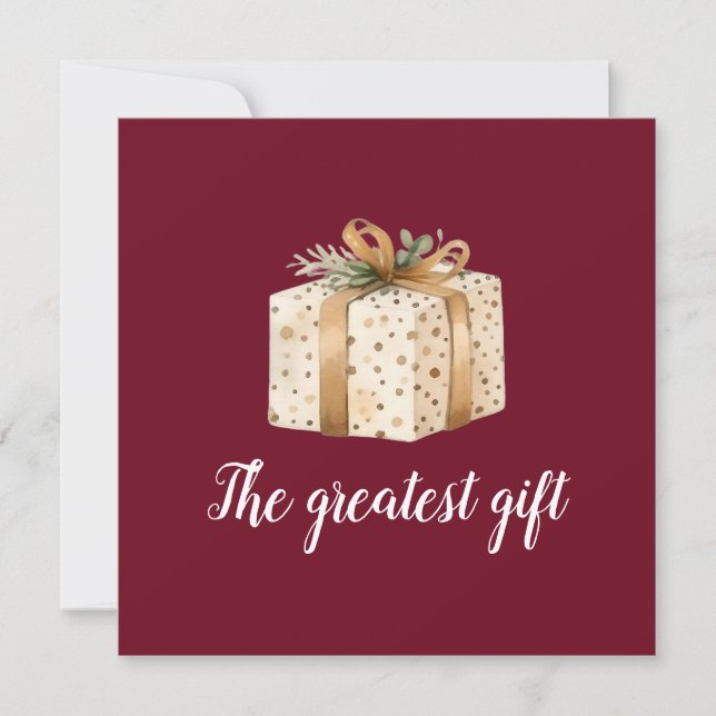 Helgdag Winter Baby Birth Notice Meddelande (Framsida)