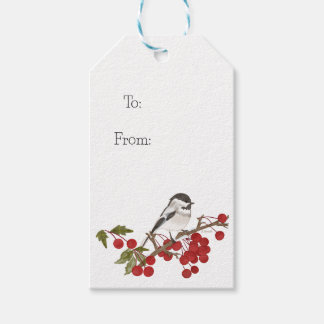 Helgdag Winter Bird Gift Märkre Presentetikett