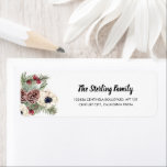 Helgdag Winter Blommigt Gräs Cone Holly Berries Returadress Etikett<br><div class="desc">Julens blommigt-färgadressetikett som matchar dina helgdagskort eller julfestinbjudningar. Konstruktionen har en vinter-blommigt med gräs-krukor och röda hollbär.</div>