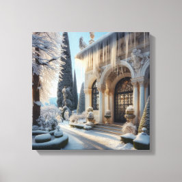 Helgdag Winter Elegant Ice Garden Canvastryck