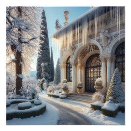 Helgdag Winter Elegant Ice Garden Fototryck