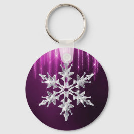 Helgdag Winter Glass jul Snowflake Nyckelring