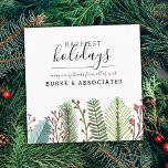 Helgdag Winter Greenery Personlig Fyrkantigt Visitkort<br><div class="desc">Minnessäsong med det här vackra designade affärskortet för vilket företag som helst att tacka. Kortet har helgdag vinter-gröna blad av bär och löv. Anpassa med ditt speciella budskap och företaget namn. Ett unikt sätt att visa tacksamhet denna säsong.</div>