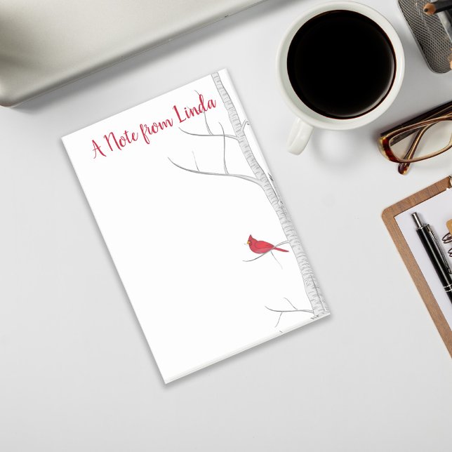 Helgdag Winter Red Kardinal Rustic Nature Anpassni Post-it Block (Skapare uppladdad)