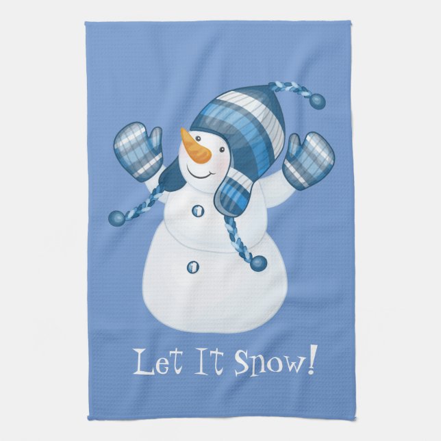 Helgdag Winter Snögubbe Kitchen Towel Kökshandduk (Vertikal)