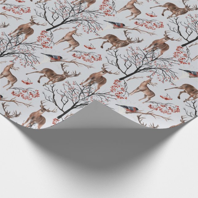 Helgdag Winter Woodland Hjort Presentpapper (Hörn)