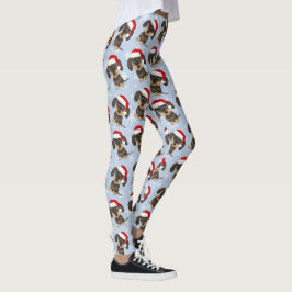 Helgdag Wirehved Dachshund-jul-Hund Leggings