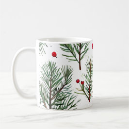 Helgdag Woodland Gräs och Red Berries design Kaffemugg