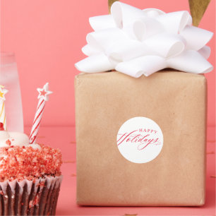 HELGDAG WRAPPING Glad helg söt elegant röd Runt Klistermärke