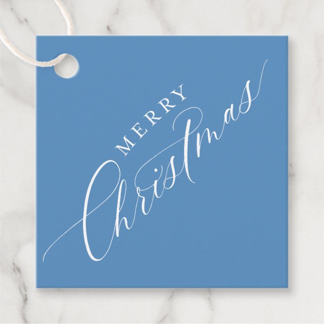 HELGDAG WRAPPING God jul elegant blått Gåvor Etiketter (Framsida)