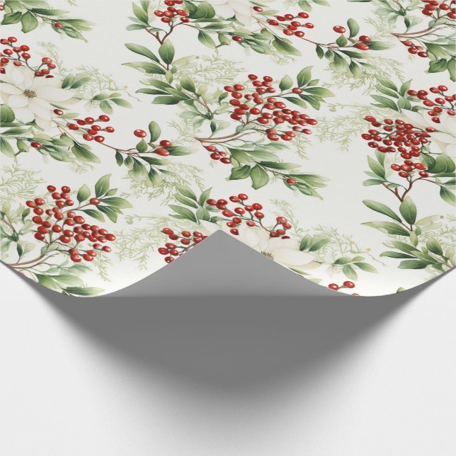 Helgdag Wrapping Papper Holly Presentpapper (Hörn)