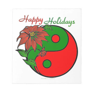 Helgdag Yin Yang Poinsettia Grönt Red Anteckningsblock