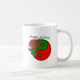 Helgdag Yin Yang Poinsettia Grönt Red Kaffemugg