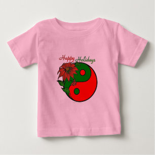 Helgdag Yin Yang Poinsettia Grönt Red Tee