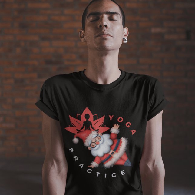 Helgdag Yoga med Santa Perfekt för xms Yoga Älskar T Shirt (Skapare uppladdad)