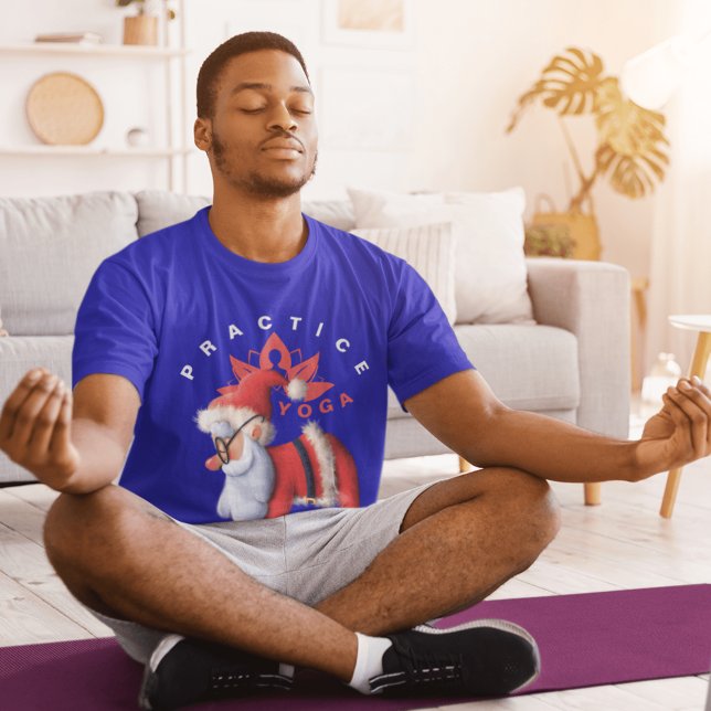 Helgdag Yoga med Santa Perfekt för xms Yoga Älskar T Shirt (Skapare uppladdad)