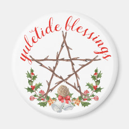 Helgdag Yuletide Twig Pentacle Wicca Sabbat Magnet