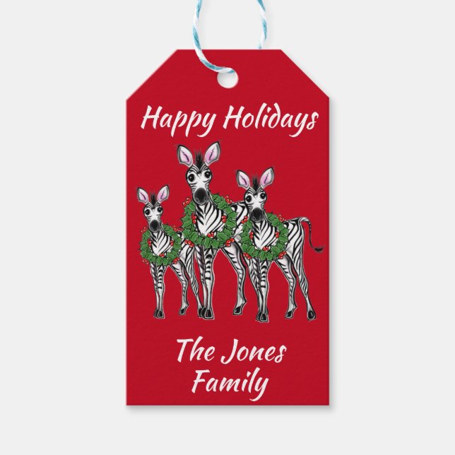 Helgdag Zebröder, jultomtens fritidsäsong Presentetikett (Framsidan)