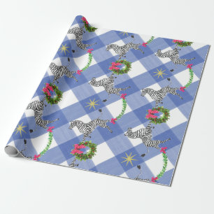 Helgdag Zebröder på blått papper Presentpapper