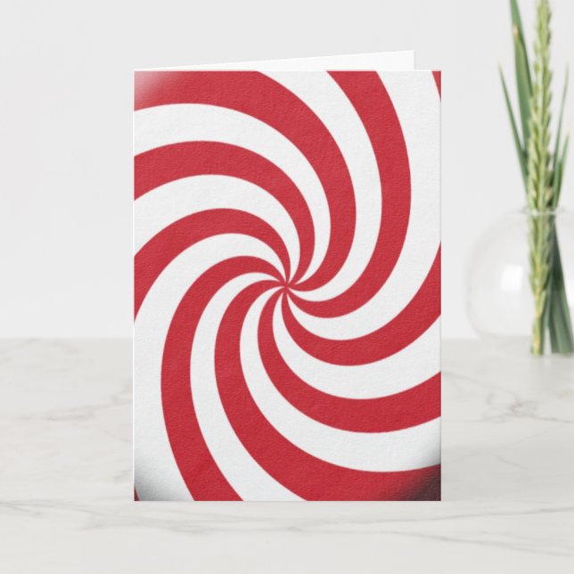 Helgdagar av Färger Candy Red White Swirls Helgkort (Framsida)