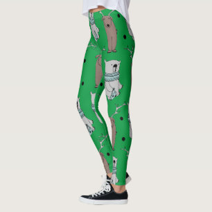 helgdagar av höftledsdjur som är julklappade med r leggings