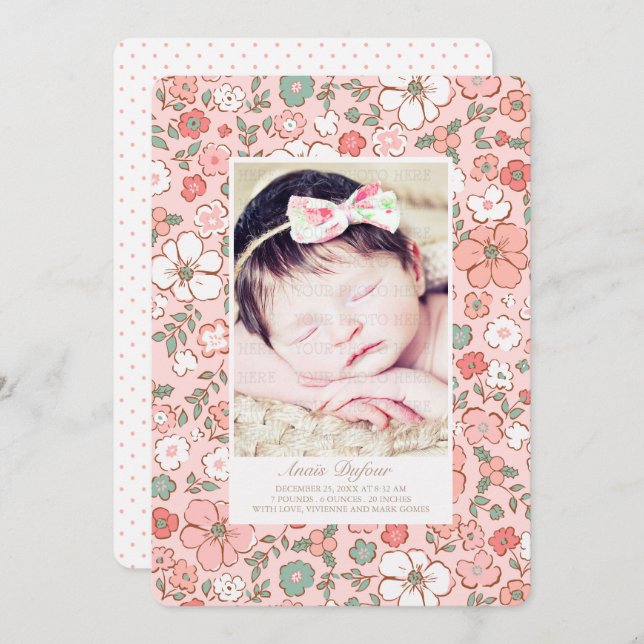 Helgdagar Blommigt Birkelseanteckningsfotomall Meddelande (Fram/baksida)