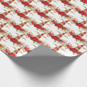 Helgdagar Chrismas Unicorn Lash White Guld Girly Presentpapper