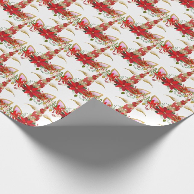 Helgdagar Chrismas Unicorn Lash White Guld Girly Presentpapper (Hörn)
