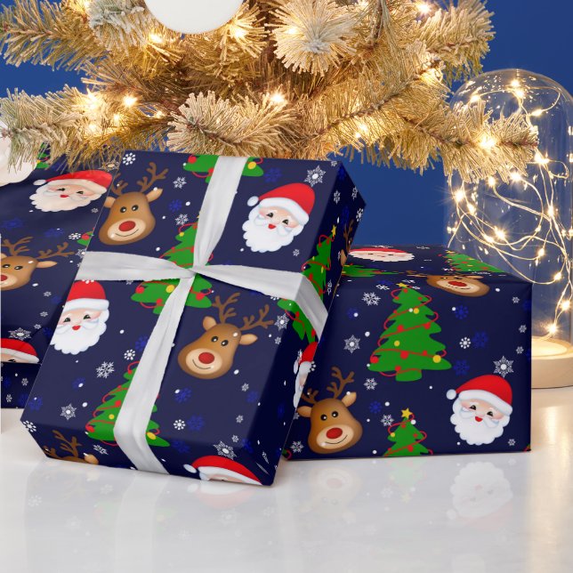 Helgdagar för Cute jultomten Reindeer Vinter Presentpapper (Helgdagar)