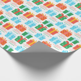 Helgdagar för eget namn för färgad julklapp presentpapper