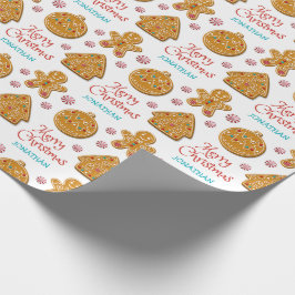 Helgdagar för eget namn för Gingerbröd julkakor Presentpapper