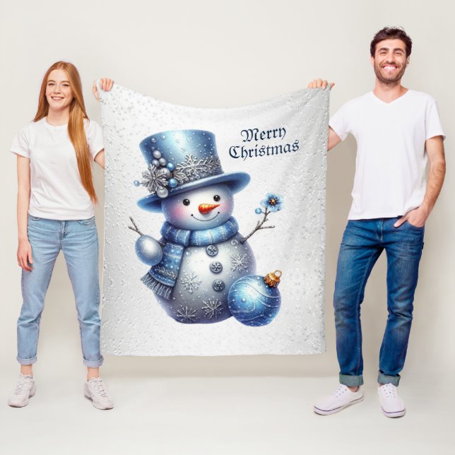 Helgdagar för Eleganten  i snögubbe Fleecefilt (På plats)