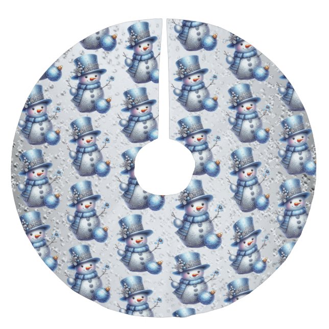 Helgdagar för Eleganten  i snögubbe Julgransmatta Borstad Polyester (Framsidan)