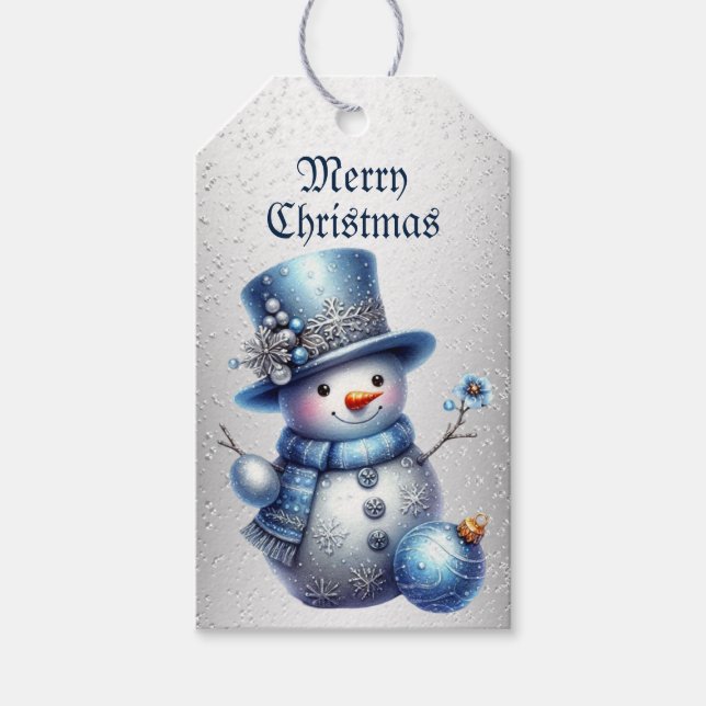 Helgdagar för Eleganten  i snögubbe Presentetikett (Framsidan)